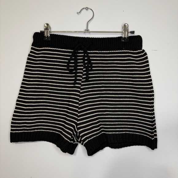 POL Black & White Striped Knit Shorts | Size S | Love in Cali Patch NWOT - Picture 1 of 6